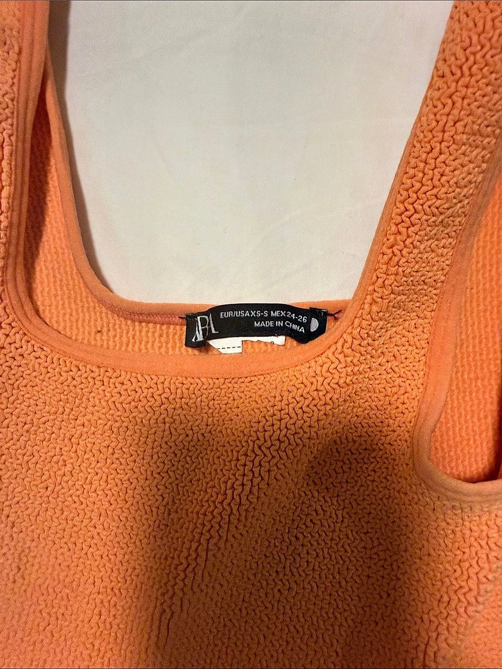 Zara Stretchy Tank Top in Orange Size Small  Like New - Picture 2 of 4